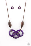 Paparazzi Bahama Drama - Purple - Wooden Necklace and matching Earrings - Glitzygals5dollarbling Paparazzi Boutique 