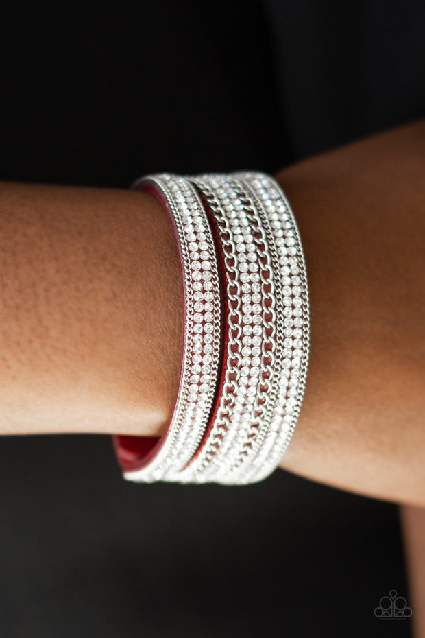 Dangerously Drama Queen Red Urban Bracelet - Glitzygals5dollarbling Paparazzi Boutique 