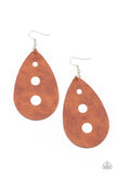 Rustic Torrent - brown - Paparazzi earrings - Glitzygals5dollarbling Paparazzi Boutique 