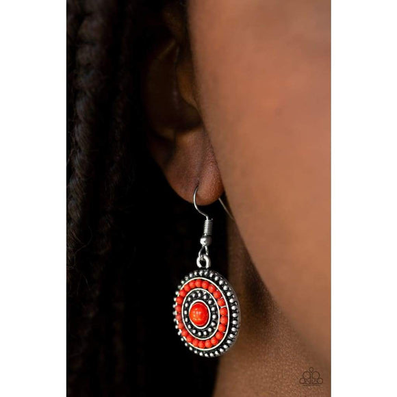 Paparazzi “Rainbow Riviera” Red Earrings - Glitzygals5dollarbling Paparazzi Boutique 