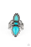 In a BADLANDS Mood - blue - Paparazzi ring - Glitzygals5dollarbling Paparazzi Boutique 