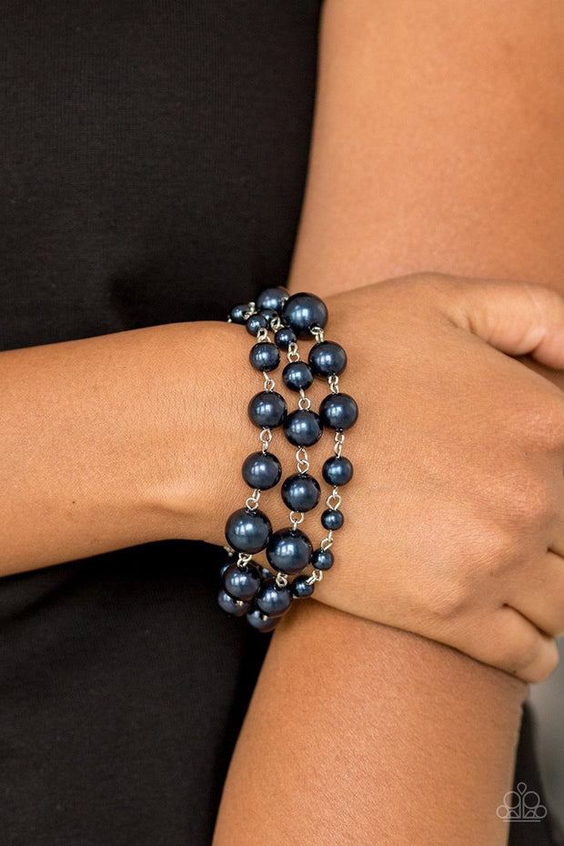 Paparazzi Until the End of Timeless Navy Blue Clasp Pearl Bracelet - Glitzygals5dollarbling Paparazzi Boutique 