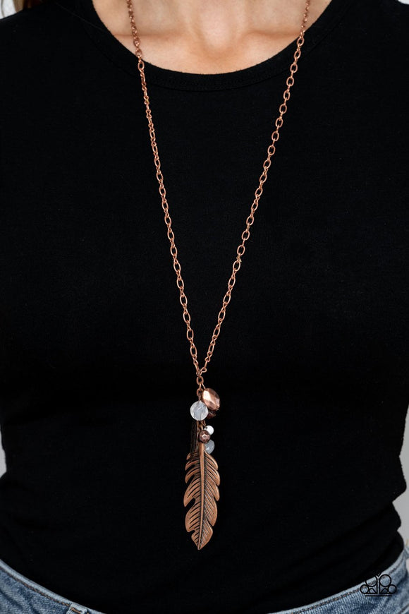 Feather Flair - copper - Paparazzi necklace - Glitzygals5dollarbling Paparazzi Boutique 