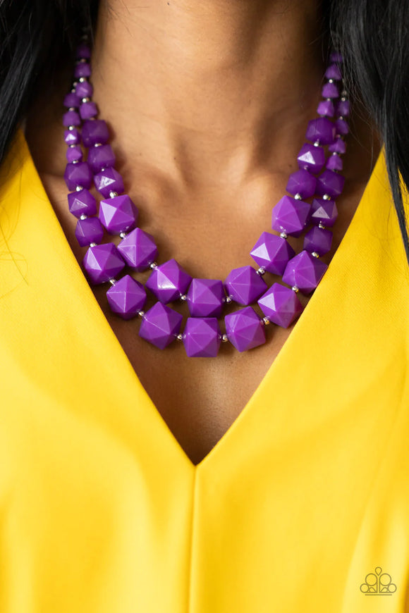 Summer Excursion Purple ~ Paparazzi Necklace - Glitzygals5dollarbling Paparazzi Boutique 