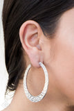 Paparazzi In my Element Silver Hoop Earrings Fashion Fix - Glitzygals5dollarbling Paparazzi Boutique 