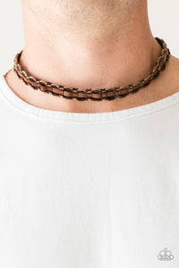 PAPARAZZI TRACK TRACKER - BROWN LEATHER Urban Necklace - Glitzygals5dollarbling Paparazzi Boutique 