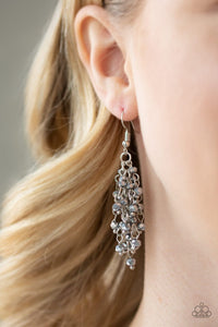 Paparazzi A Taste Of Twilight - Silver - Sparkling Fringe - Earrings - Glitzygals5dollarbling Paparazzi Boutique 