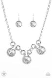 Paparazzi Hypnotized - Silver Rhinestones - Blockbuster Necklace and matching Earrings - Glitzygals5dollarbling Paparazzi Boutique 