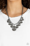 Paparazzi  Texture Storm - Black - Gunmetal Teardrops - Hammered Shimmer - Necklace and matching Earrings - Glitzygals5dollarbling Paparazzi Boutique 