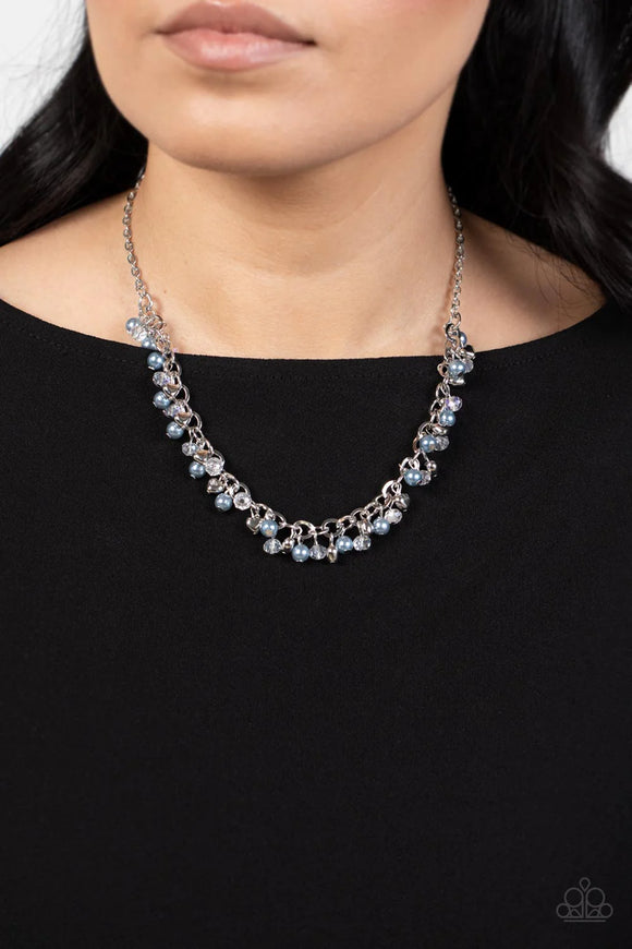Soft-Hearted Shimmer Blue ~ Paparazzi Necklace - Glitzygals5dollarbling Paparazzi Boutique 
