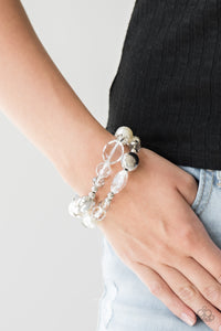 Paparazzi Downtown Dazzle - White Bracelet - Glitzygals5dollarbling Paparazzi Boutique 