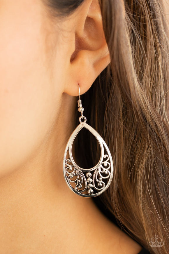Stylish Serpentine - silver - Paparazzi earrings - Glitzygals5dollarbling Paparazzi Boutique 