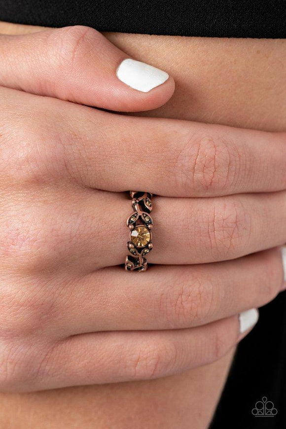 Paparazzi Ring ~ Frosted Flower Beds - Copper - Glitzygals5dollarbling Paparazzi Boutique 