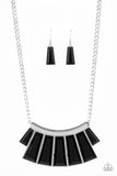 Paparazzi Glamour Goddess - Black Emerald Beads - Silver Necklace and matching Earrings - Life of the Party Exclusive August 2019 - Glitzygals5dollarbling Paparazzi Boutique 