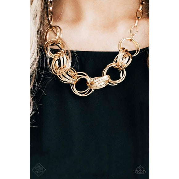Paparazzi Statement Made Gold Fashion Fix Necklace May 2018 - Glitzygals5dollarbling Paparazzi Boutique 