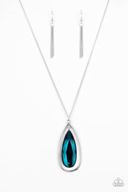 The Royal Coronation Light Navy Blue Teardrop Necklace Set - Glitzygals5dollarbling Paparazzi Boutique 