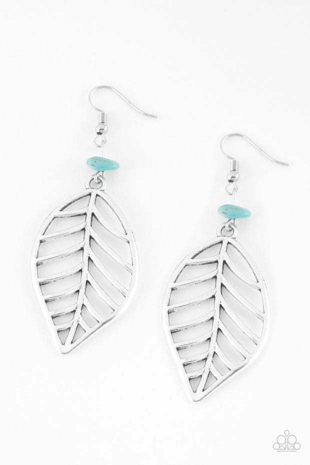 Paparazzi BOUGH Out Blue Turquoise Silver Earrings - Glitzygals5dollarbling Paparazzi Boutique 