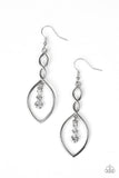 Paparazzi Timeless Twist - White Rhinestones - Ribbon Twists - Silver Earrings - Glitzygals5dollarbling Paparazzi Boutique 