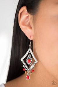 Southern Sunsets - red - Paparazzi earrings - Glitzygals5dollarbling Paparazzi Boutique 