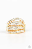 Paparazzi Roll Out The Diamonds - Gold - White Rhinestones - Ring - Glitzygals5dollarbling Paparazzi Boutique 