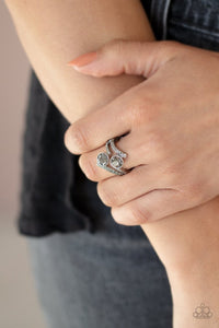Over the Top Glamour - silver - Paparazzi ring - Glitzygals5dollarbling Paparazzi Boutique 