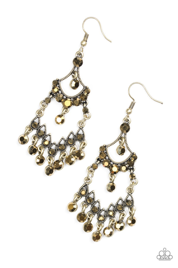 Paparazzi Palace Princess Brass Earrings - Glitzygals5dollarbling Paparazzi Boutique 