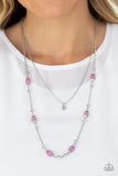 Paparazzi Irresistibly Iridescent - Purple - Hammered Disc - Silver Chains - Necklace & Earrings - Glitzygals5dollarbling Paparazzi Boutique 