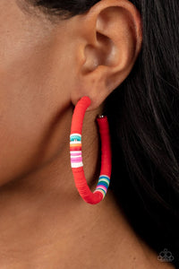 Colorfully Contagious - red - Paparazzi earrings - Glitzygals5dollarbling Paparazzi Boutique 