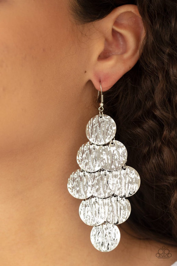 Paparazzi Uptown Edge Silver Earrings - Glitzygals5dollarbling Paparazzi Boutique 