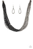 Paparazzi Flashy Fashion Black Silver Seed Bead Necklace - Glitzygals5dollarbling Paparazzi Boutique 