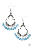 Paparazzi Babe Alert - Blue Beads - Studded Silver - Earrings - Glitzygals5dollarbling Paparazzi Boutique 