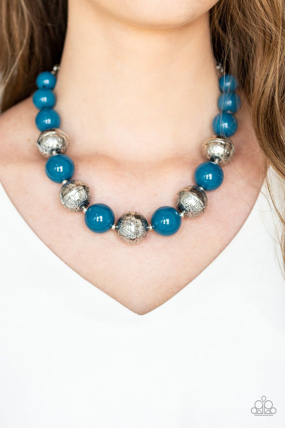 Paparazzi Floral Fusion - Blue - Necklace & Earrings - Glitzygals5dollarbling Paparazzi Boutique 