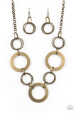 Paparazzi Ringed in Radiance - Brass Necklace - Glitzygals5dollarbling Paparazzi Boutique 