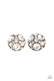Diamond Daze Brass Rhinestone Paparazzi Earrings - Glitzygals5dollarbling Paparazzi Boutique 