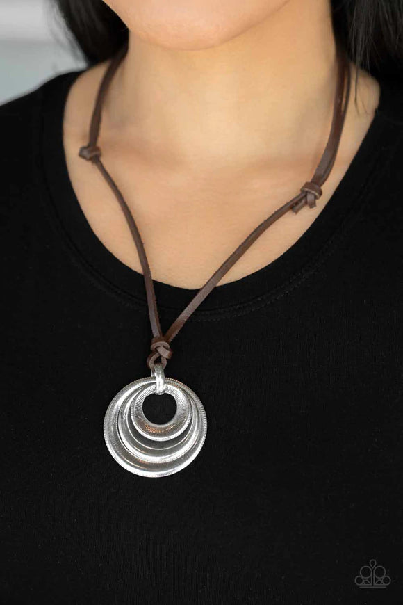 Desert Spiral - silver - Paparazzi necklace - Glitzygals5dollarbling Paparazzi Boutique 