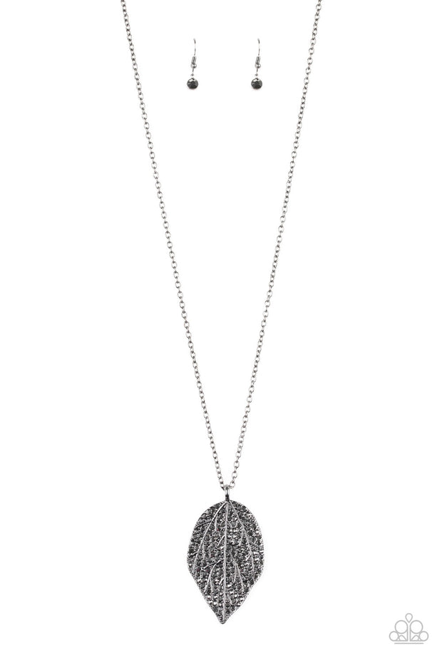 Paparazzi Natural Re-LEAF Black Gunmetal Necklace - Glitzygals5dollarbling Paparazzi Boutique 