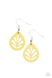 Paparazzi Earring ~ LEAF Yourself Wide Open - Yellow - Glitzygals5dollarbling Paparazzi Boutique 