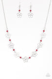 Always Abloom - red - Paparazzi necklace - Glitzygals5dollarbling Paparazzi Boutique 
