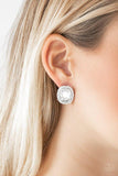 Paparazzi Earring ~ The Modern Monroe - White - Glitzygals5dollarbling Paparazzi Boutique 
