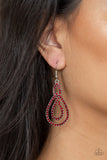 Paparazzi Sassy Sophistication - Red Rhinestones - Silver Loop - Earrings - Glitzygals5dollarbling Paparazzi Boutique 