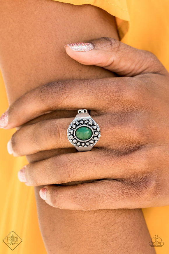 Paparazzi Please and Thank You Green - Ring - Fashion Fix Exclusive September 2019 - Glitzygals5dollarbling Paparazzi Boutique 