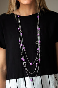 Paparazzi Brilliant Bliss - Purple Beads - Silver Necklace and matching Earrings - Glitzygals5dollarbling Paparazzi Boutique 