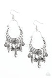 Paparazzi Nature Escape - Silver Rhinestones - Silver Charms - Earrings - Glitzygals5dollarbling Paparazzi Boutique 