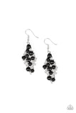 Paparazzi Famous Fashion - Black Beads - White Rhinestone - Gorgeous Earrings - Glitzygals5dollarbling Paparazzi Boutique 