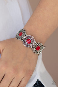 Paparazzi Painted Garden - Red Bracelet - Glitzygals5dollarbling Paparazzi Boutique 