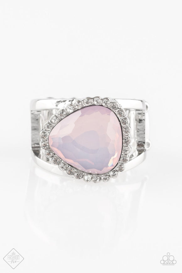 Paparazzi Just GLOW For It - Pink Gem - Silver Ring Exclusive Fashion Fix - Glitzygals5dollarbling Paparazzi Boutique 