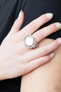 Paparazzi Encompassing Pearlescence - White - Ring - Glitzygals5dollarbling Paparazzi Boutique 
