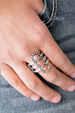 Paparazzi Rio Trio - Orange Bead - Silver Ring - Glitzygals5dollarbling Paparazzi Boutique 