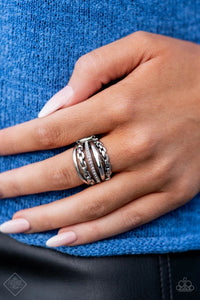 Paparazzi LINK Out Loud - White Ring - Trend Blend Fashion Fix Exclusive - July 2021 - Glitzygals5dollarbling Paparazzi Boutique 