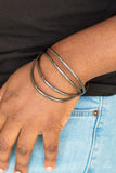 Paparazzi Take a CATWALK Black Gunmetal Cuff Bracelet - Glitzygals5dollarbling Paparazzi Boutique 